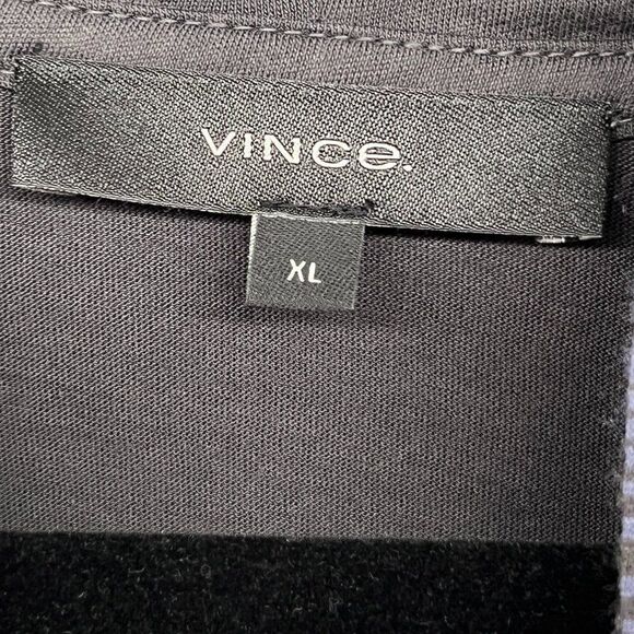 VINCE Pullover Hoodie Mens XL Blue Stripes Double Layer Pima Cotton Modal - Picture 14 of 14